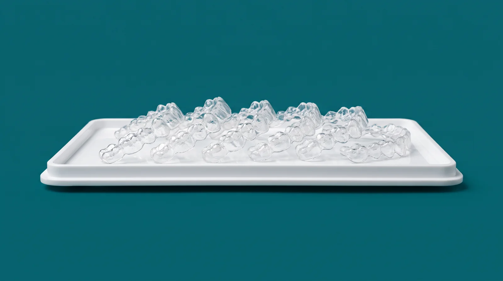 Tray mit gefertigten Alignern im Labor